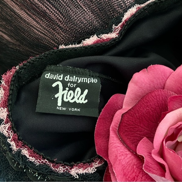 HOUSE OF FIELD BY PATRICIA FIELD Vintage Mini Tulle One Shoulder Dress w/ Roses - Picture 9 of 10